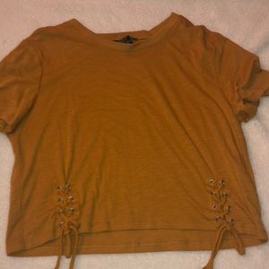 Mustard yellow forever 21 crop top